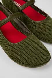 Right Green Textile/Leather Ballerina for Women
