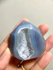 Natural geode quartz crystal agate point tower polished 295