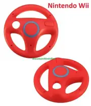 NEW 2pc RED Mario Kart Racing Steering Wheel Nintendo Wii Remote Game Controller