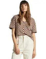 [Brixton] Mykonos Small Check Short Sleeve Shirt in Sepia