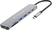 CONCEPTRONIC Docking Station USB-C->HDMI, 2xUSB-A, 2xUSB-C, SD,TF 0.25m