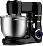 [Vospeed] Stand Mixer 1500W 8L Cake Mixer Electric Kitchen Food Mixer with Stainless Steel Bowl, Beater, Dough Hook, Whisk for Baking, Dishwasher Safe (Black)