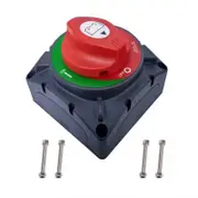 Proflow Battery Disconnect Switch Square Plastic Red/Black Marine Style Single Battery 12V 200Amp