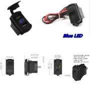 1 Pcs Car Marine Blue LED Boat Voltmeter Dual USB Jack phone GPS Charger Socket