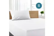 Single Size White Color Poly Cotton Fitted Sheet + Pillowcase