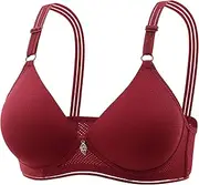 [Generic] Women's Push up Bras Women Sexy Lace Back Button Shaping Cup Adjustable Shoulder Strap Large Size Underwire Bra Maximum Support Sports Bras for Women