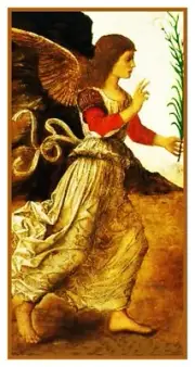 Melozzo da Forlì Running Angel Counted Cross Stitch Chart Pattern