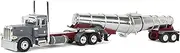 First Gear 389 Day Cab and Polar Deep Drop Tank Trailer North Coast Wine Gray 1/64 Diecast Model by DCP 60-2068