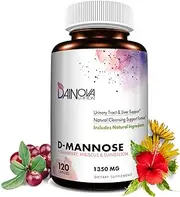 D Mannose Capsules 1350mg, D-Mannose with Cranberry for Urinary Tract Health, Bladder Control, UTI Treatment, Kidney Cleanse, Liver Support. Plus Hibiscus & Dandelion. Pills for Women & Men, 120 Ct