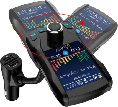 Car Bluetooth FM Transmitter, Multifunction Wireless Radio Adapter Kit Car MP3 P