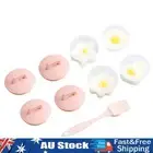 4pcs Kitchen Pancake Maker Plastic Egg Poacher Set with Brush Egg Cooker Boiler
