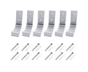 6Pcs Folding Coat Hook Space Saving Wall Mounted Space Aluminium Strong Loading Towel Wall Hook for Home-Silver