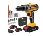 Cordless Drill, 21V Power Drill Set, New.