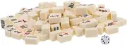 BCOATH Portable Mini Mahjong Set Camping Portable Chinese Majiang Miniature Mahjong Kit for Travel and