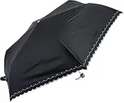 [ローズ産業] Rose Sangyo 61559401 Florence Skelly Mini Folding Umbrella, Embroidered, Black for Rain or Shine, 21.7 inches (55 cm)
