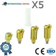 5x Dental Angulated 45° Multi Unit 1.4 Plastic Sleeve Set Int Hex 2.42mm
