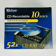 TEVION - 52X CD-R80 - 10 CD RECORDABLE DISCS - 700 MB - NEW & SEALED