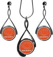 NFL Chicago Bears Tear Drop Necklace and Earrings Set