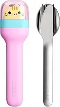 Zoku Kids Pocket Utensil Set, Kitty | Stainless Steel Fork, Knife, and Spoon Nest in Hygienic Case | Portable Design for Travel, School, Family Events, Picnics, Camping and Outdoor Home Use