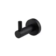 Round Brass Robe Hook - Matte Black