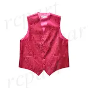 New Men's Paisley Tuxedo Vest Waistcoat only prom Hot Pink formal wedding