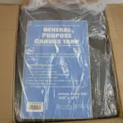 Tarp, 20 X 20 Ft, 20 Mil, Cotton Canvas Standard Duty Gray/Green 10P552A 10P552