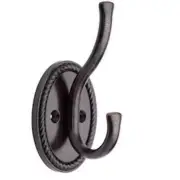 (5 Pack) Roped Edge Design Coat and Hat Hook - Venetian Bronze - 125563