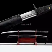 Handa Forged Japanese Katana Carbon Steel Black Samurai Sword Full Tang Sharp.