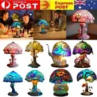 Painting Glass Mushroom Table Lamps Bohemian Resin Night Light Home Office Decor
