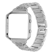 Stainless Steel Replace Watch Strap Band + Metal Frame For Fitbit Blaze Tracker SILVER COLOR