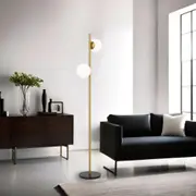 Figaro Floor Lamp 2Lt in Antique Gold or Black