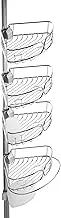 Zenna Home Rustproof Tension Pole Shower Caddy, 4 Basket Shelves with Soap Dish, Adjustable, 60 to 108 Inch, Stainless Steel