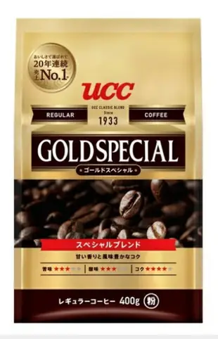 金時代書香咖啡 UCC 金質精選研磨咖啡粉 400g UCC-400GS-BK