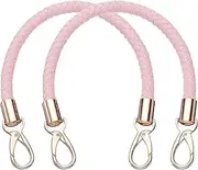 uxcell 2 Pcs Leather Purse Strap, 15.7 Inch PU Leather Braided Purse Replacement Shoulder Strap for Handbags with Buckle for DIY Handbag Purse Making, Pink