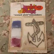 Vintage Makit & Bakit Craft Kit-Color Beads ANCHOR Stained Glass Suncatcher