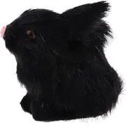 Simulation Plush Rabbit Hare Bunny Stuffed Animals Model Figurine Toy Decor Black
