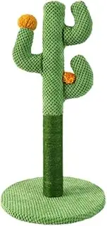 AIMALL Cactus Cat Scratching Post with Sisal Rope and Corduroy – Vertical Climbing Toy Scratch Board for Indoor Cats with Decorative Flowers – 23.6in Tall Cat Furniture