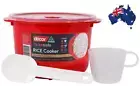 Decor Red Microsafe Microwave Rice Cooker and Vegetable Steamer Ricepaddle incl.
