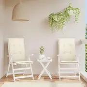 Generic Garden Highback Chair Cushions 2 pcs Cream 120x50x3 cm Fabric,43181