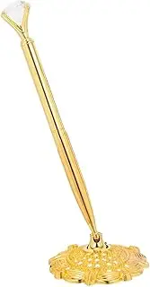 WEKADRIN Elegant Metal Pen Stand Crystal Rhinestone Engagement Pen Desk Accessory for Wedding Hotel