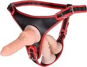 Strap-On Dildo Strap on Dildo with Adjustable Harness for Women, Men & Couples, Lesbian Masturbator Sex Toy Set with 3 Dildos