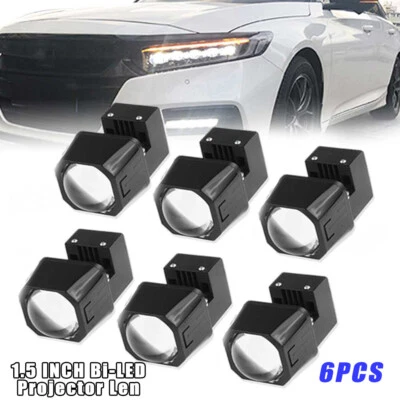 6x 1.5'' Bi-LED Projector Len Hi/Lo Headlight Mini Bulb 10000LM Retrofit LHD RHD