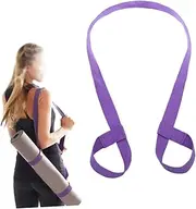 DECORNIJIA Adjustable Cotton Yoga Mat Carrying Strap Purple Multi Functional Exercise Mat Strap for Hands Transport Secure Any Yoga Mat with Adjustable Loops