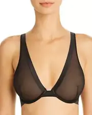 Jason Wu Plunge Built-up Underwire Bra, Size 36B, Black