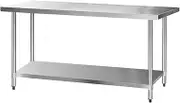 Cefito 1829x610mm Stainless Steel Kitchen Bench, Island Cart Work Table, Commercial 430 Food Grade Restaurant Prep Storage with 2-Layers Shelf Countertop