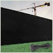 ColourTree 4' x 25' Black Fence Privacy Screen Windscreen Cover Fabric Shade Tarp Netting Mesh Cloth - Commercial Grade 170 GSM - Heavy Duty - 3 Years Warranty - Custom