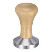 58mm Espresso Tamper for Espresso Machine (Flat Base, Light Wooden)