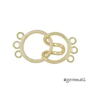 18kt Gold Plated Sterling Silver 3-Strand Round Hook and Eye Clasp #99587
