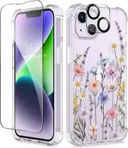 CASE FOR iPhone 14 CLEAR SHOCKPROOF COVER w SCREEN & LENS PROTECTOR