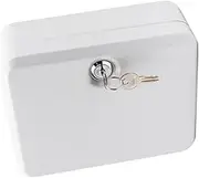 Wall Mount Key Organizer Cabinet with Slots Steel Key Lock Box Elegant White Design and Safe Storage